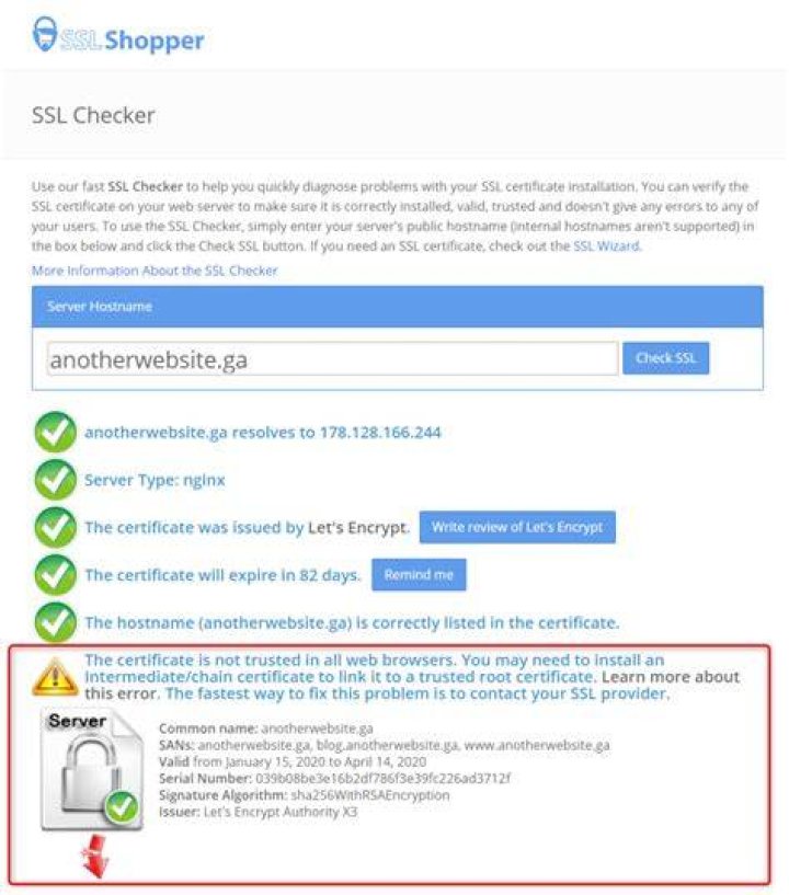 How to remove Server Temp Key from SSL Certificate Chain