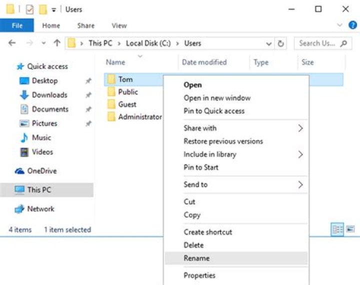 How to rename user folder in Windows 8?