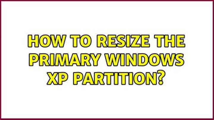 How to resize the primary Windows XP partition?