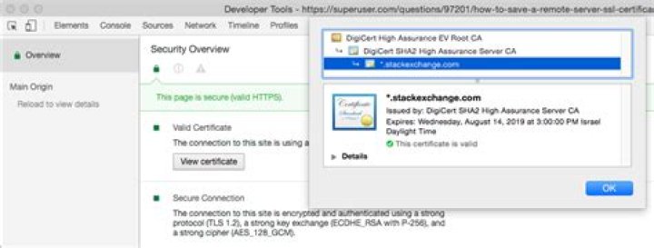 How to save a remote server SSL certificate locally as a file