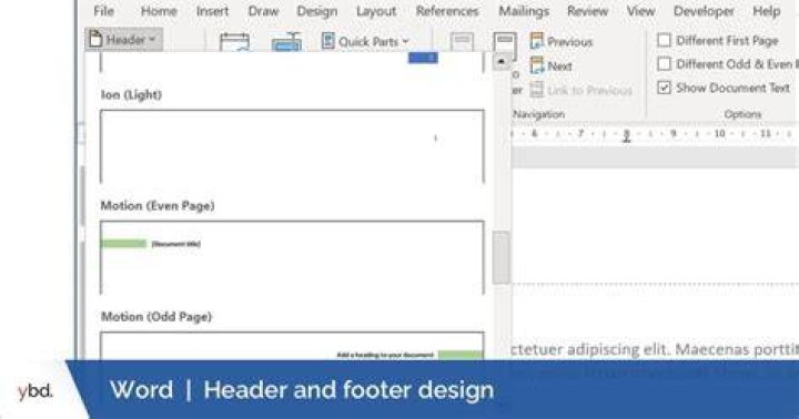 How to show Word Header and Footer in Web layout view?