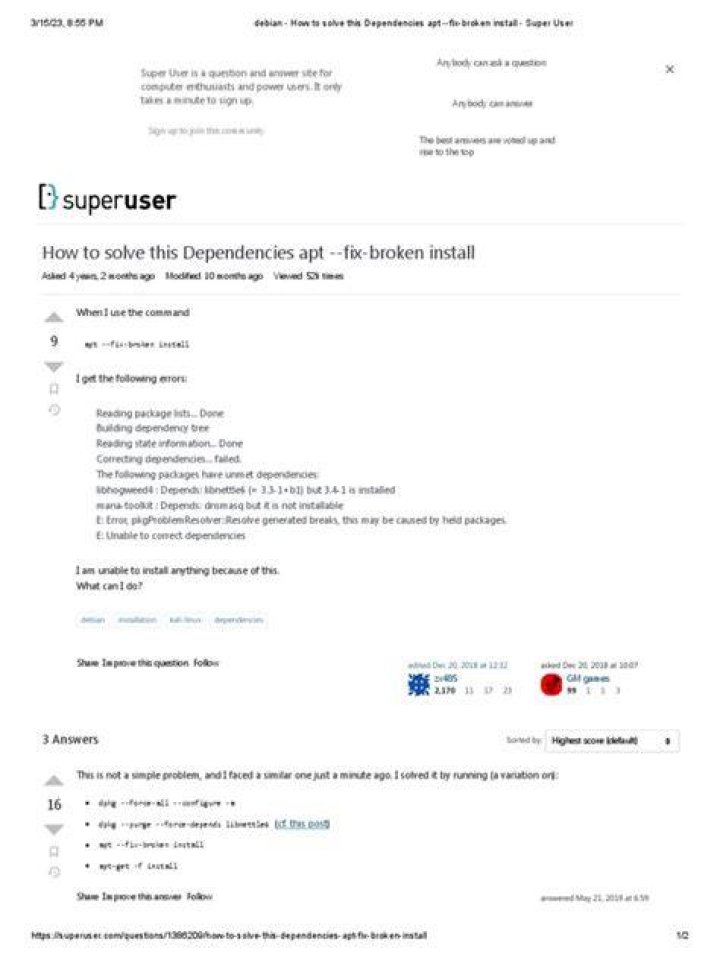 How to solve this Dependencies apt --fix-broken install