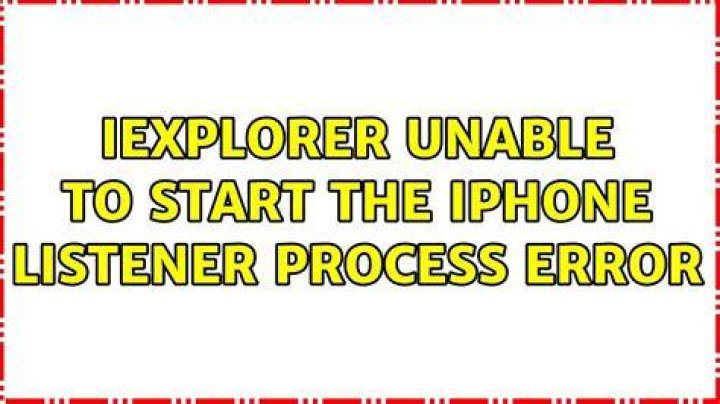 iExplorer unable to start the iPhone listener process error