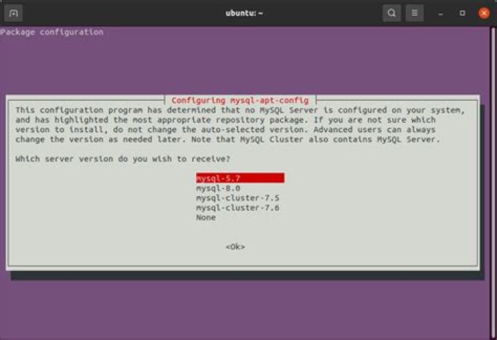 Install mysql-server 5.7 instead of mysql-server 8.0 on an ubuntu 19.10 machine
