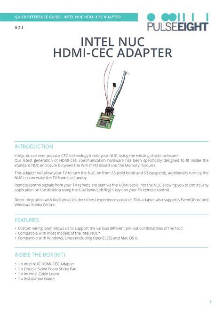 Intel NUC HDMI CEC BIOS configuration