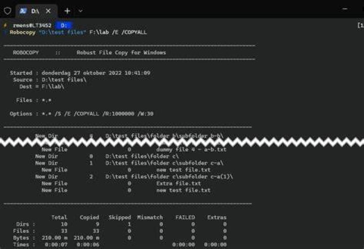 Is it possible for robocopy to always create destination structure if it's missing in monitor mode?