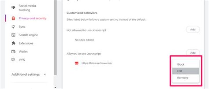 JavaScript Settings