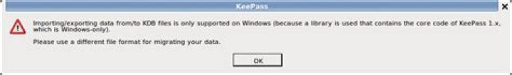 KeePass2 Not on Windows Error