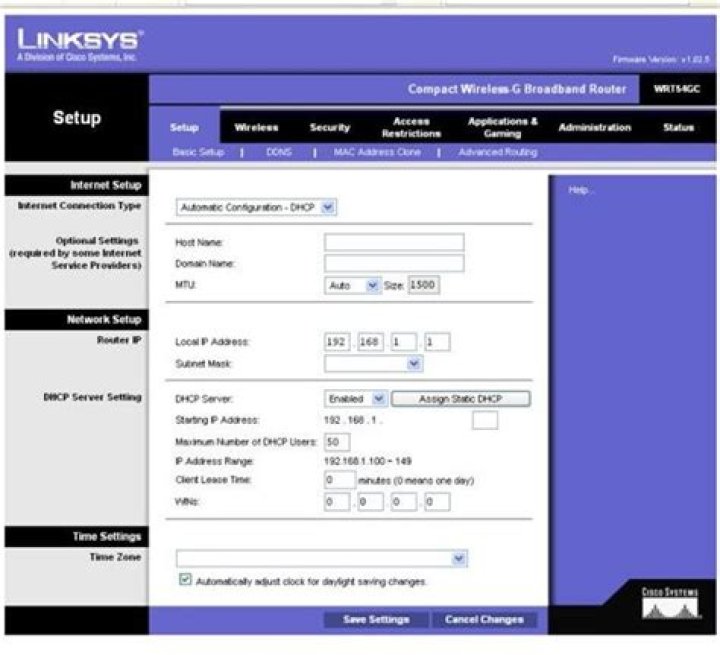 Linksys Settings