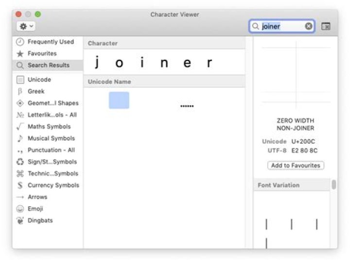 Looking for a Unicode character: keyboard glyph for zero-width non-joiner