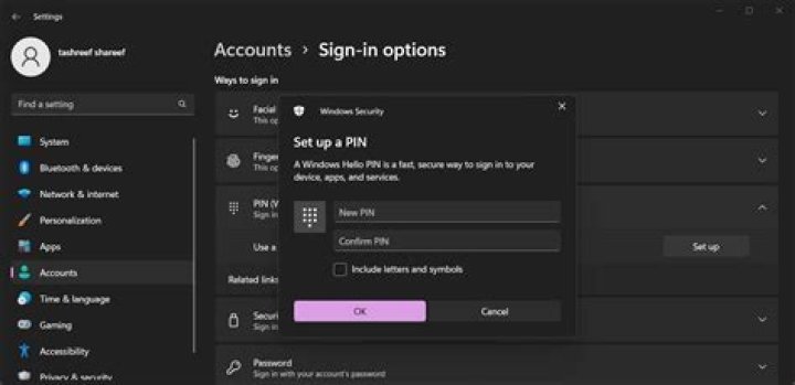 make a new pin dialog