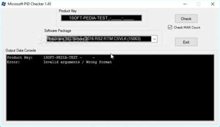 Microsoft PID Checker screenshot