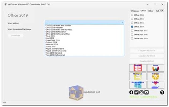 Microsoft Windows and Office ISO Download Tool GUI