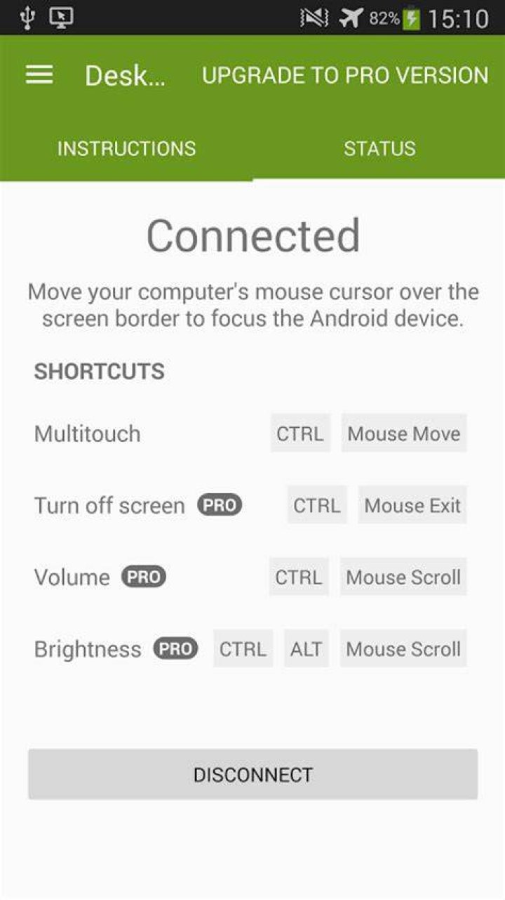 Mouse doesn't switch to android device when using deskdock android app