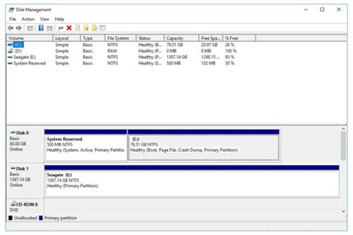 my disk management screen