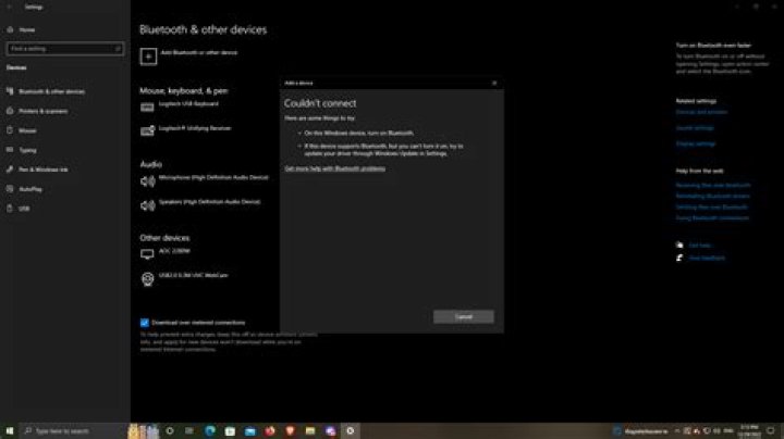 No Bluetooth option anywhere in Windows