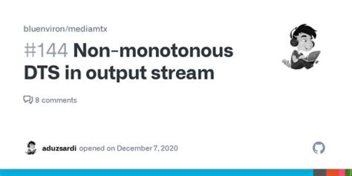 Non-monotonous DTS in output stream