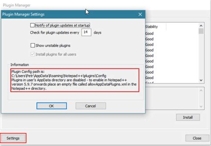 notepad++ plugin manager shows no available plugins