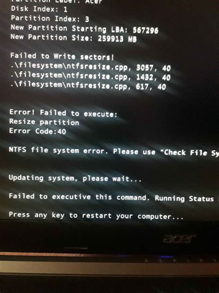 ntfsresize says NTFS partition inconsistent but chkdsk doesn't find anything