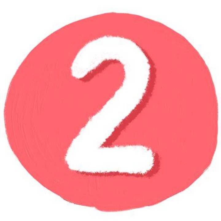 Number two in a pink circle.