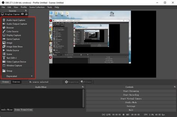OBS display capture source
