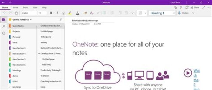 one note screenshot