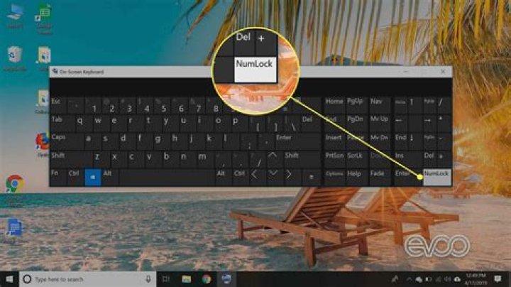 On-screen NumLock key