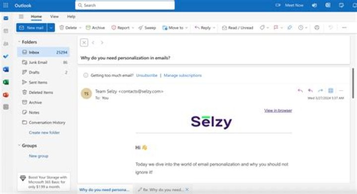 Outlook example
