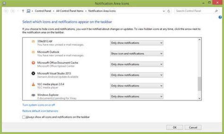 Outlook New Mail Notification Icon Hides