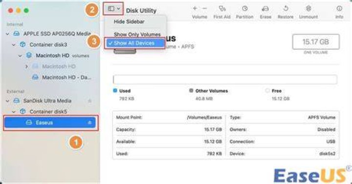 Partition not shown in Disk Utility