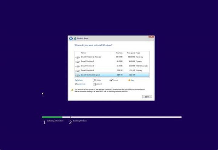 partition setup