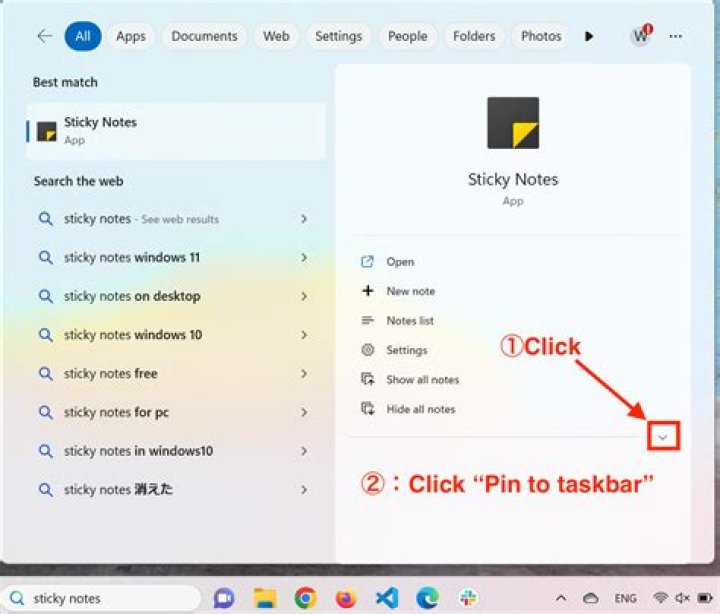 Pin Windows Sticky Notes on top