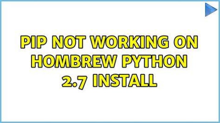 pip not working on hombrew python 2.7 install