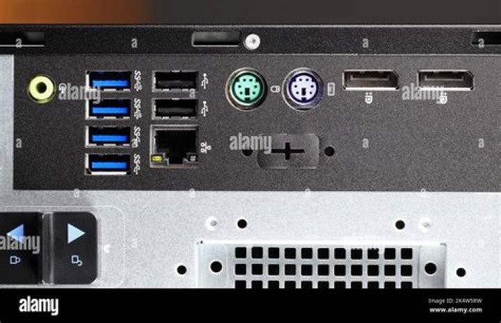 Ports on the back of the display