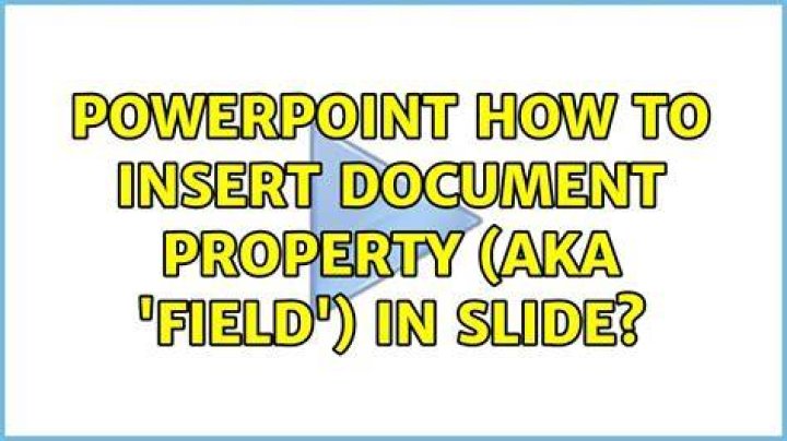 Powerpoint: how to insert document property (aka 'field') in slide?