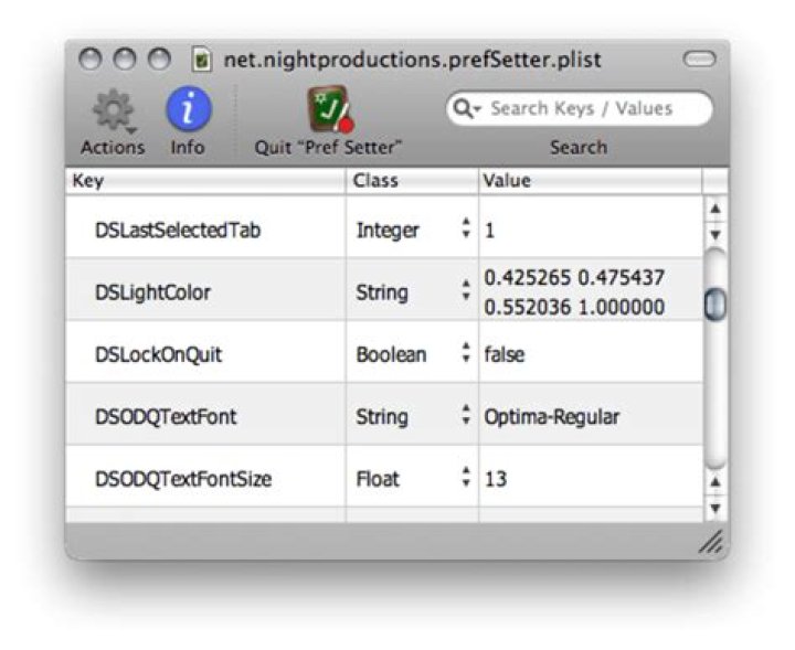 Pref setter dialog box