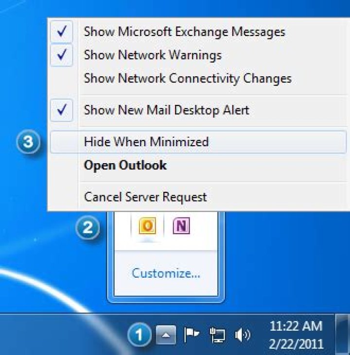 Prevent Outlook 2016 from closing when minimized