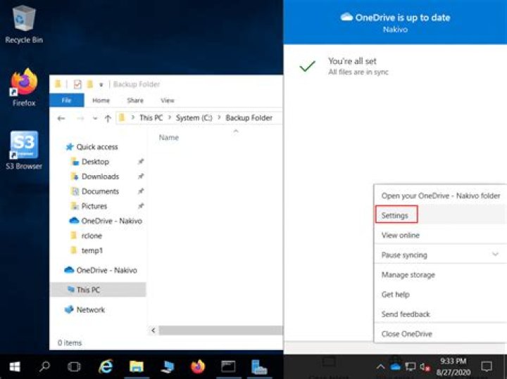 Properties window of the OneDrive folder. The size of the folder is 171 GB, but the size on disk is 31.7 GB.