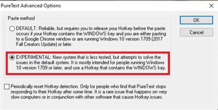 [PureText experimental advanced options