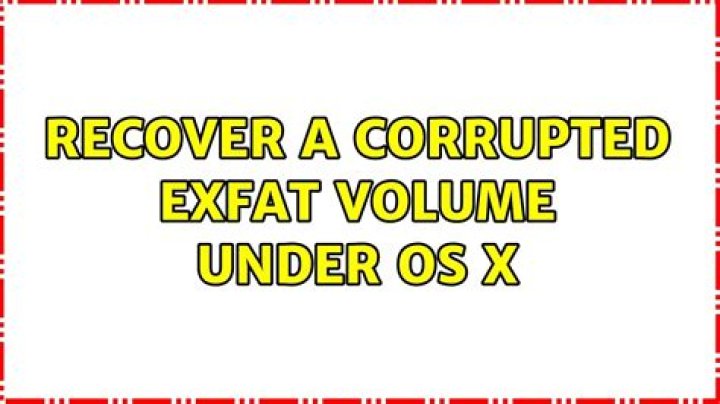 Recover a corrupted exFAT volume under OS X