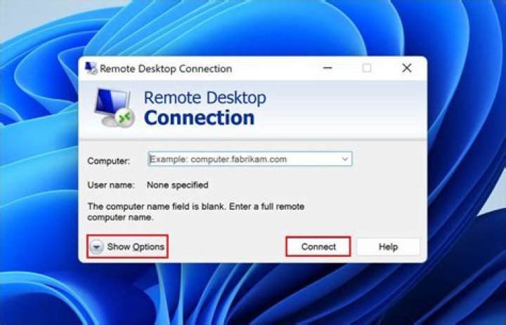 Remote Desktop Connection Dialog