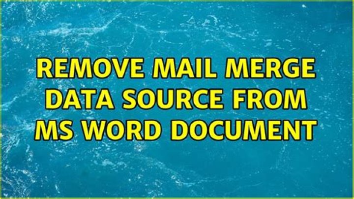 Remove mail merge data source from MS Word Document