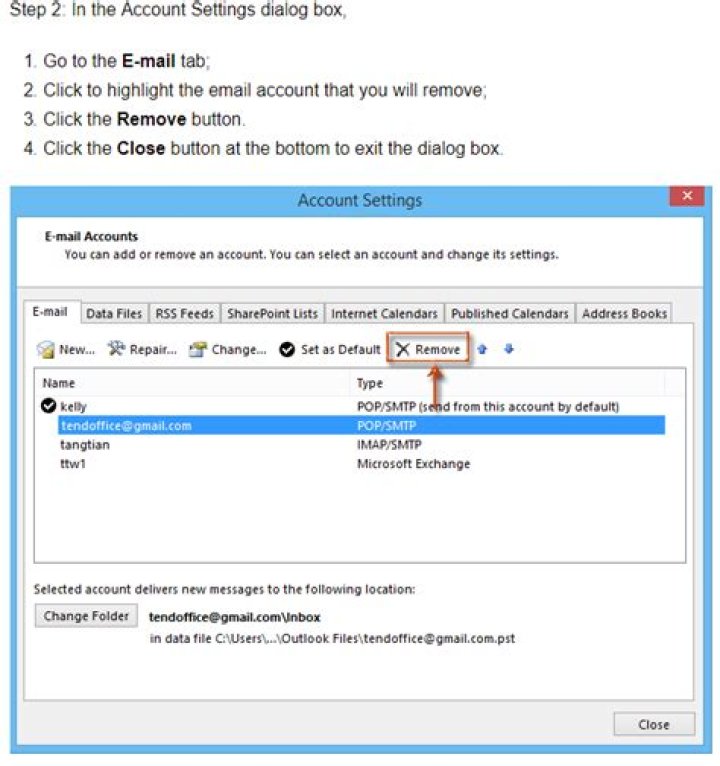 Remove Outlook Account but keep mails