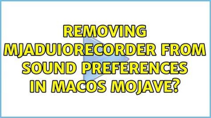 Removing MJAduioRecorder from sound preferences in macOS Mojave?
