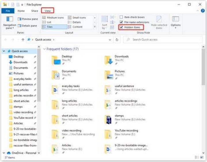 Restore found.000 files to their original location in Windows 10