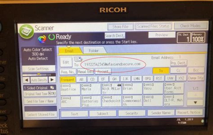 Ricoh Print&Share Send and Close