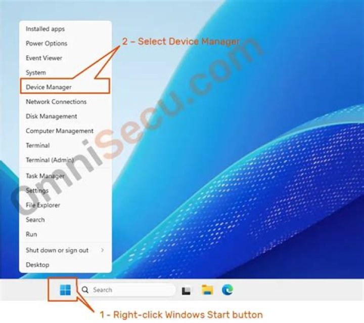 Right-click Start and select Device Manager
