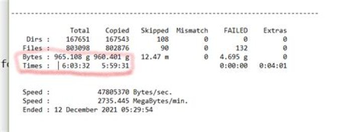 robocopy time used