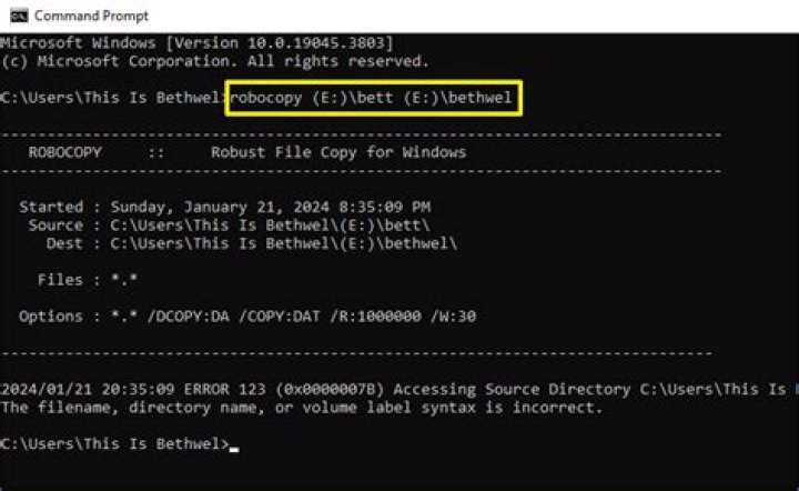 Robocopy, what's the total time to run the copy?