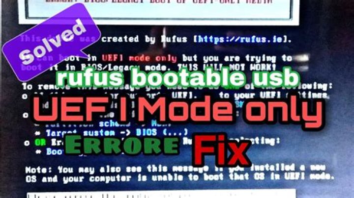 Rufus bootable error